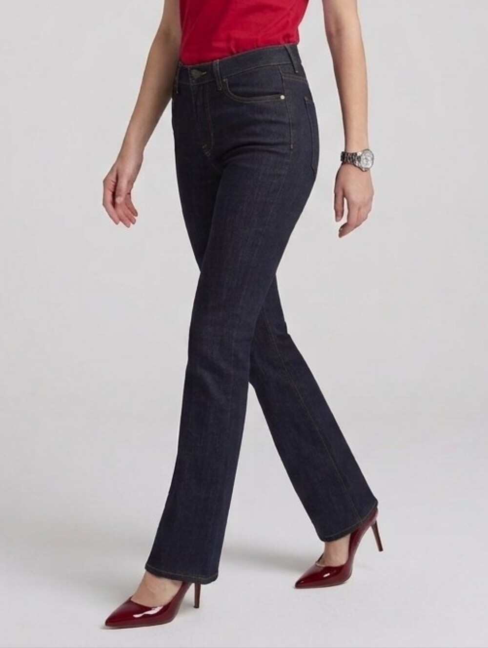 Vtg 90s Watch LA Black Denim Bootcut Jeans 27x29 Mid Rise Made USA Y2K